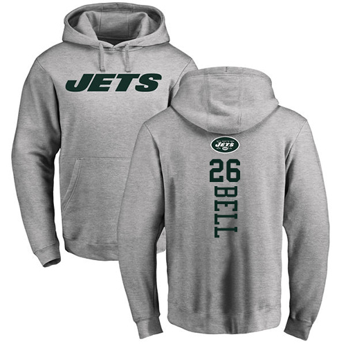 New York Jets Men Ash LeVeon Bell Backer NFL Football #26 Pullover Hoodie Sweatshirts